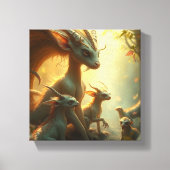 „Drachenmutter im goldenen Wald“ Leinwanddruck (Vorderseite)
