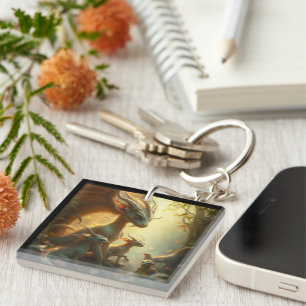 „Drachenmutter im goldenen Wald“ Schlüsselanhänger
