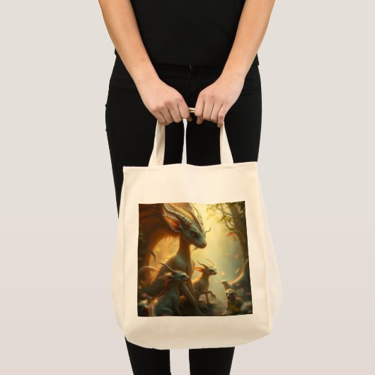 „Drachenmutter im goldenen Wald“ Tragetasche (Vorderseite (Produkt))
