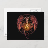 Drachenpentagramm Postkarte (Vorne/Hinten)