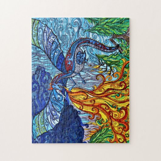 Drachenpuzzle aus Hartglas Puzzle (Vertikal)