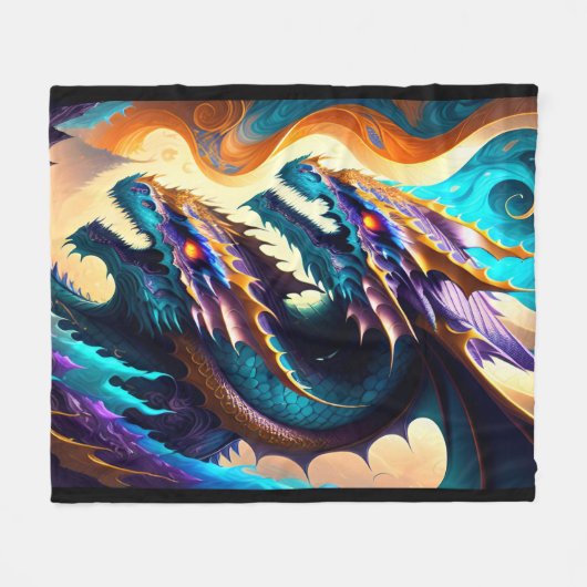 Drachenreich 3 fleecedecke (Vorderseite (Horizontal))