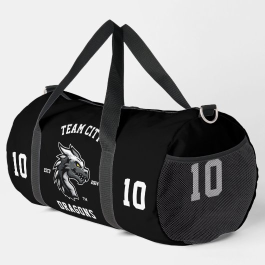 Drachens "Anpassbares" Sportteam Duffle Bag (Rechte Ecke)