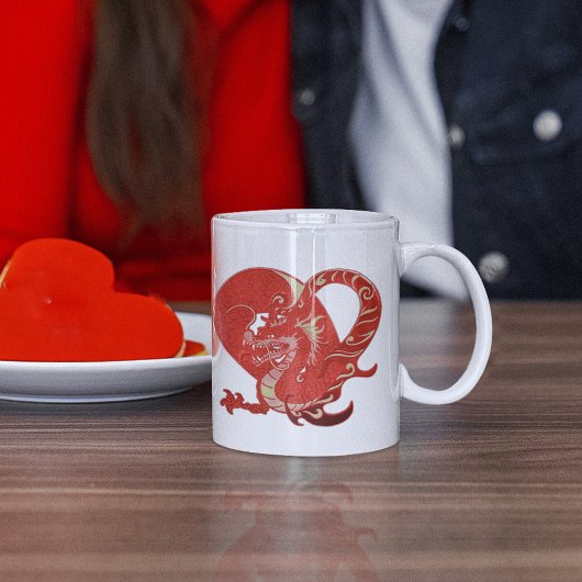 Drachens Valentinstag Kaffeetasse