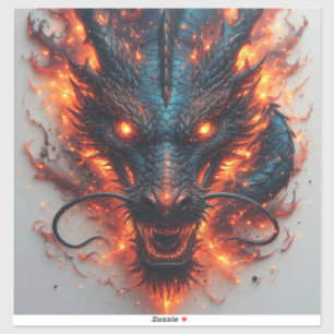 Drachenschädel mit wilden Augen Aufkleber