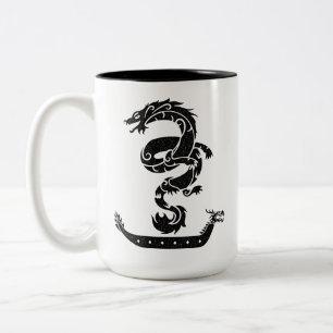 Drachenschiff-Rennen im Vintage-Look Zweifarbige Tasse