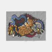 Drachenschlacht Fleecedecke (Vorderseite (Horizontal))