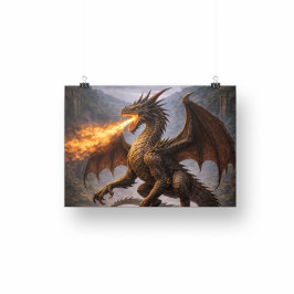 Drachenschlacht-Heim- & Gaming-Zimmer-Dekoration Fotodruck