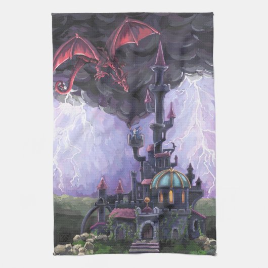 Drachenschloss Geschirrtuch (Vertikal)