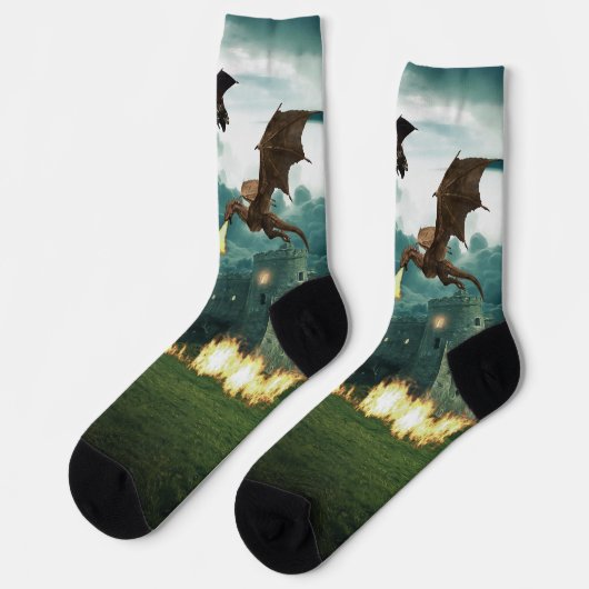 Drachenschloss Socken (Linkes Detail)