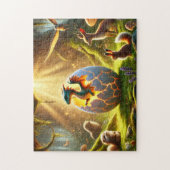 Drachenschlüpf Szene im magischen Wald Puzzle (Vertikal)