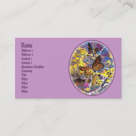 Drachenschmetterling-Fantasie-Visitenkarten Visitenkarte (Vorderseite)