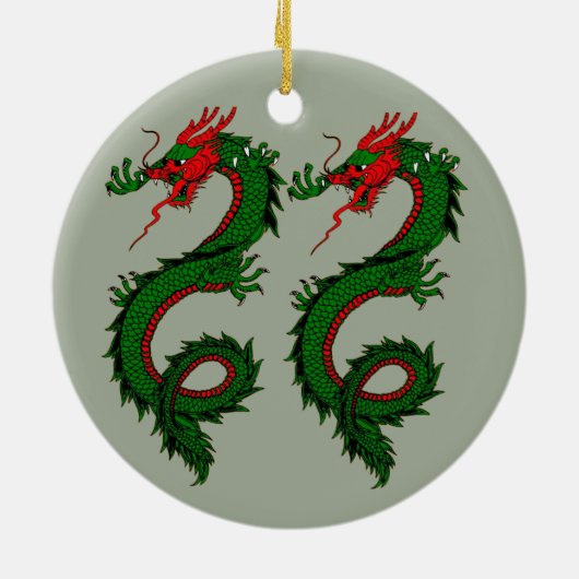 Drachenschmuck Keramik Ornament (Hinten)