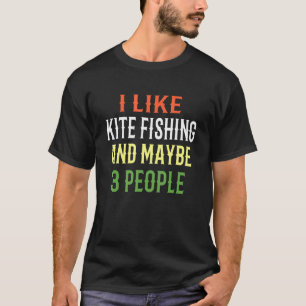 Drachenschnur-Fischdesign Ich mag Kite-Fischerei u T-Shirt