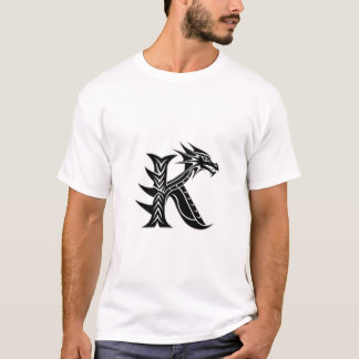 Drachenschrift K – Sharp Dragon Initial Design T-Shirt