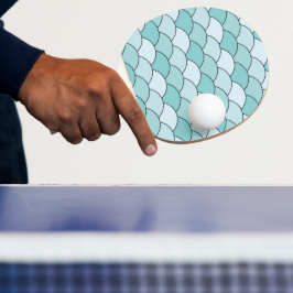Drachenschuppen, Fächer, Wellen, Seigaiha, Blau Tischtennis Schläger
