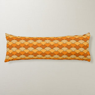 Drachenschuppen, Fächer, Wellen, Seigaiha, Orange Seitenschläferkissen