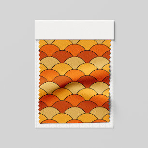 Drachenschuppen, Fächer, Wellen, Seigaiha, Orange Stoff