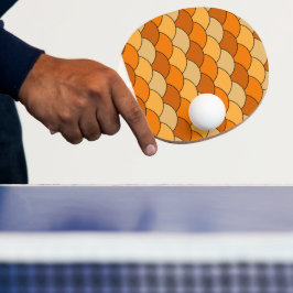 Drachenschuppen, Fächer, Wellen, Seigaiha, Orange Tischtennis Schläger