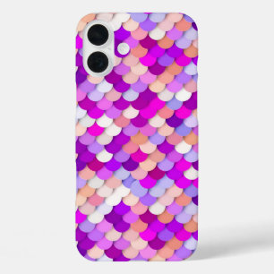 "Drachenschuppen" - lila, heiß rosa und pfirsich iPhone 16 Plus Hülle