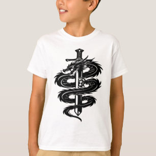 Drachenschwert-Tätowierungsstil im Wrap-Design T-Shirt