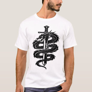 Drachenschwert-Tätowierungsstil im Wrap-Design T-Shirt