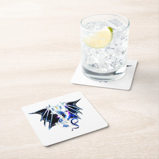 Drachensee-Untersetzer Rechteckiger Pappuntersetzer (Vor Ort)