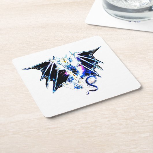 Drachensee-Untersetzer Rechteckiger Pappuntersetzer (angewinkelt)