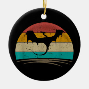 Drachenshirt Retro Vintage Drache Mythische Kreatu Keramik Ornament