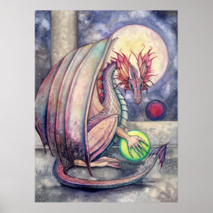 Drachensitz Fantasy-Kunstposter Poster