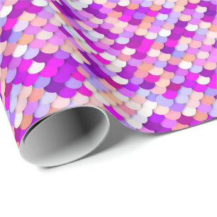 "Drachenskales" - lila. rosa und pfirsichfarben Geschenkpapier