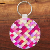 "Drachenskales" - Magenta, Rosa und Gold Schlüsselanhänger (Vorderseite)