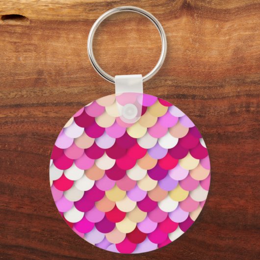 "Drachenskales" - Magenta, Rosa und Gold Schlüsselanhänger (Vorderseite)