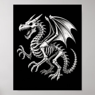 Drachenskelett Halloween Fantasy Jungen Mädchen Ki Poster