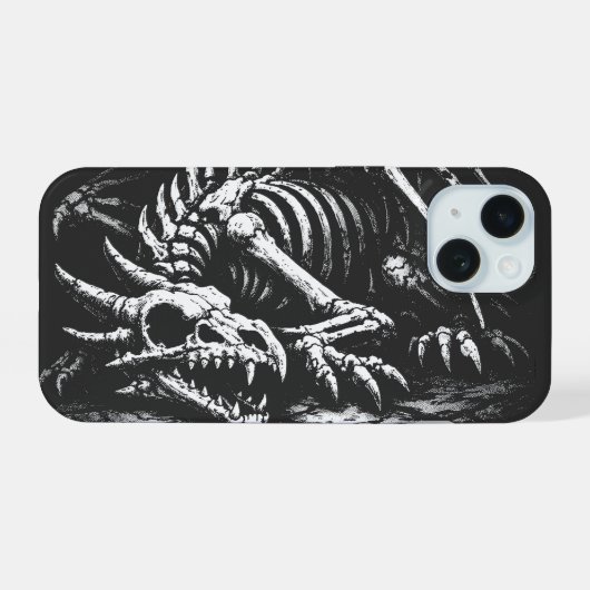 Drachenskelett — von BurnsInHell iPhone 15 Hülle (Rückseite (Horizontal))