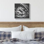 Drachenskelett — von BurnsInHell Leinwanddruck (Insitu (Schlafzimmer))