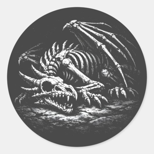 Drachenskelett — von BurnsInHell Runder Aufkleber (Vorderseite)