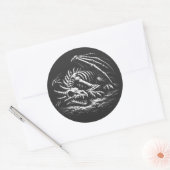 Drachenskelett — von BurnsInHell Runder Aufkleber (Umschlag)