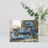 Drachenskulptur in Irkutsk, Russland Postkarte (Stehend Vorderseite)