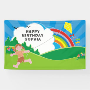 Drachenspielende Kinder Geburtstagsfeier Banner