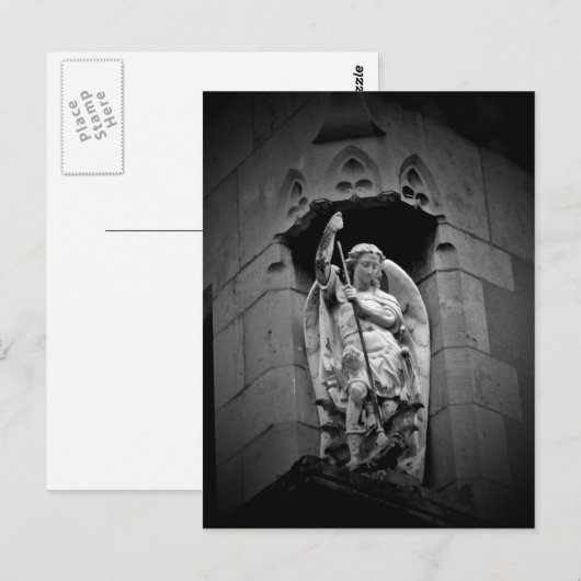 Drachenstatue Angel Postkarte (Vorne/Hinten)