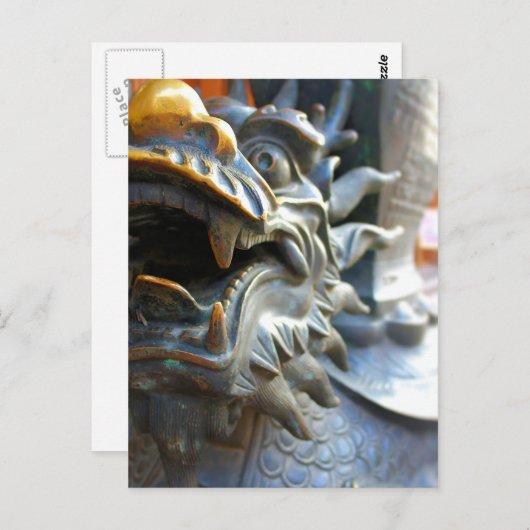 Drachenstatue - Yu Market - Shanghai, China Postkarte (Vorne/Hinten)