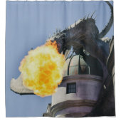 Drachenstatue zum Feueratmen Duschvorhang (Vorderseite)