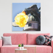 Drachenstatue zum Feueratmen Leinwanddruck (Insitu (Wohnzimmer))