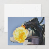 Drachenstatue zum Feueratmen Postkarte (Vorne/Hinten)