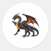 Drachensticker Runder Aufkleber (Vorderseite)