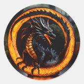 Drachensticker Runder Aufkleber (Vorderseite)