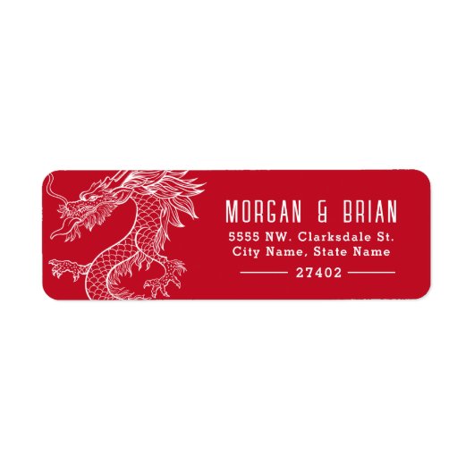 Drachenstil, voradressiert, roter Stil (Vorne)