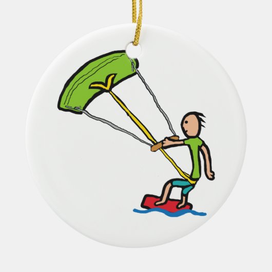 Drachensurfen Keramik Ornament (Vorne)