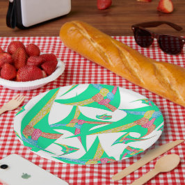Drachensymbole auf Papierplatten Pappteller